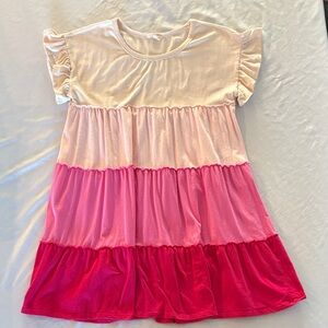 Bibi Pink Tiered Dress